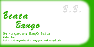 beata bango business card